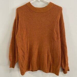 American Eagle Orange waffle knit sweater